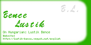 bence lustik business card
